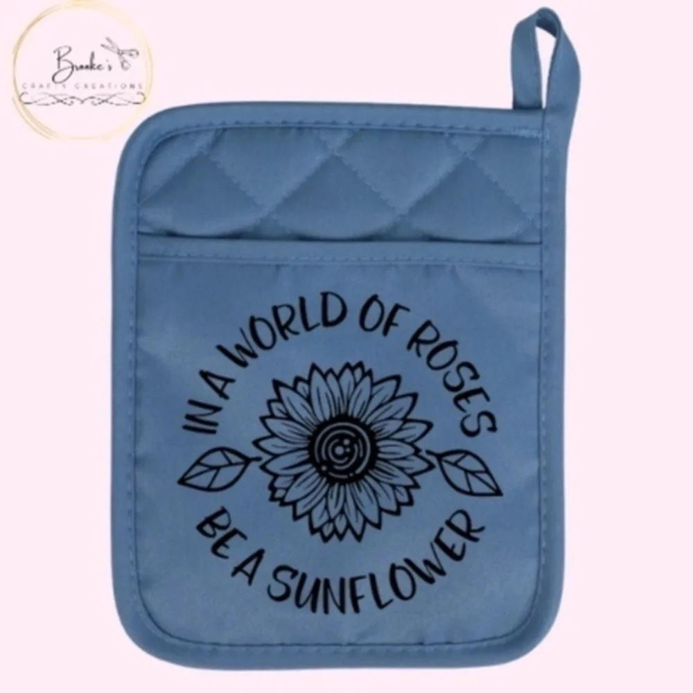 Sunflower Blue Pot Holder Mitt